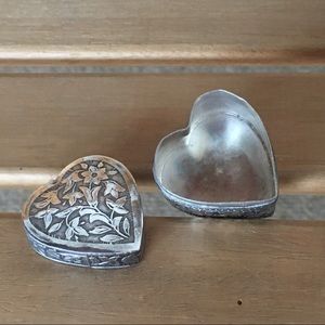Vintage Genuine Sterling Silver Heart Trinket Box